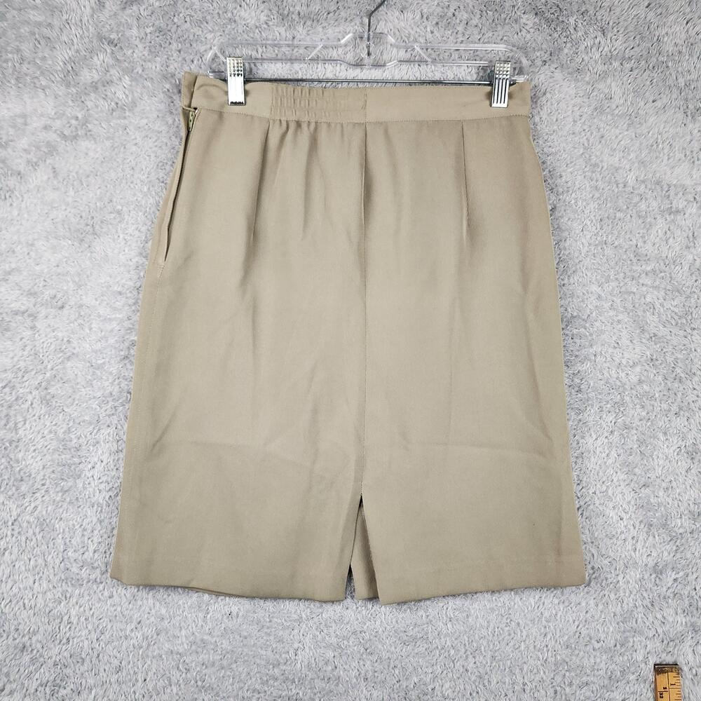 Vintage Jessica Holbrook Skirt Womens 12 Beige Lined Twill Minimalist Cottage